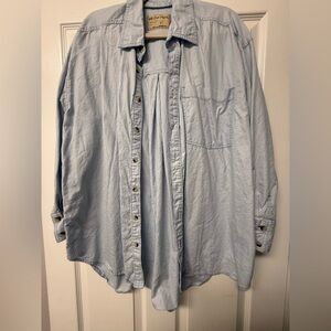 We The Free Blue Oversized Button Down Shirt M NWOT Free People